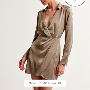Abercrombie and Fitch dark green wrap dress
